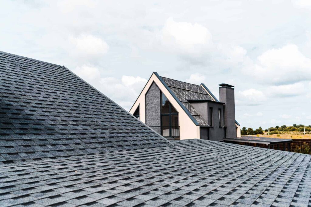 clean gray shingles installed on a roof.