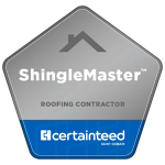 shinglemaster roofing contractor badge by certainteed.